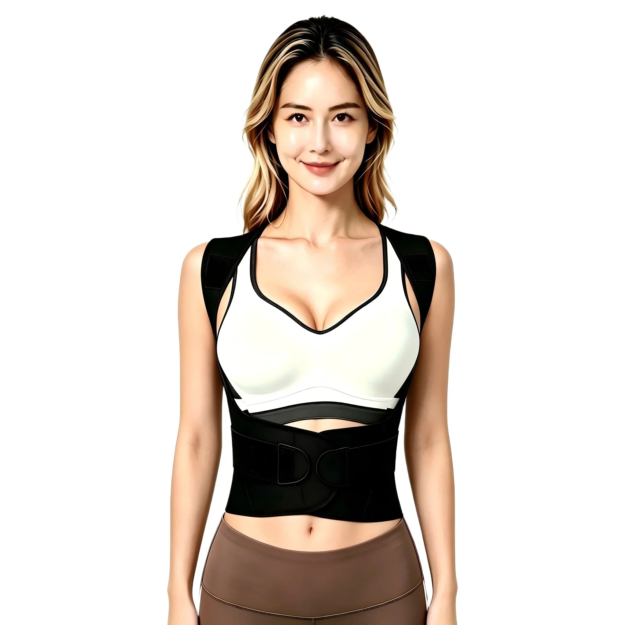 Adjustable Posture Corrector for Men Women, X-Cross Back Brace Shoulder Support Belt, Breathable Lumbar Corrector for Hunchback