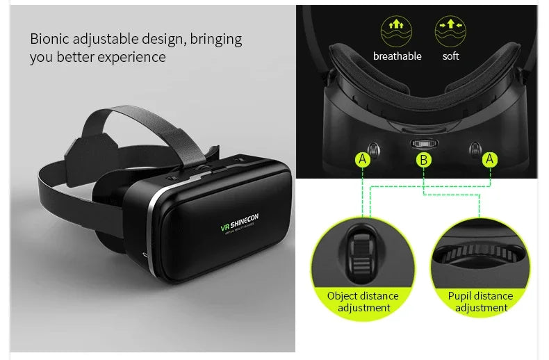 VR Headset for Smartphone - Adjustable 3D Goggles by Tidesmit Tidesmit