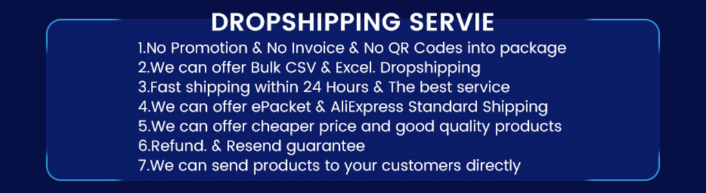 Dropshipping service info list for ionic detox foot bath machine, spa equipment, and massage accessories.