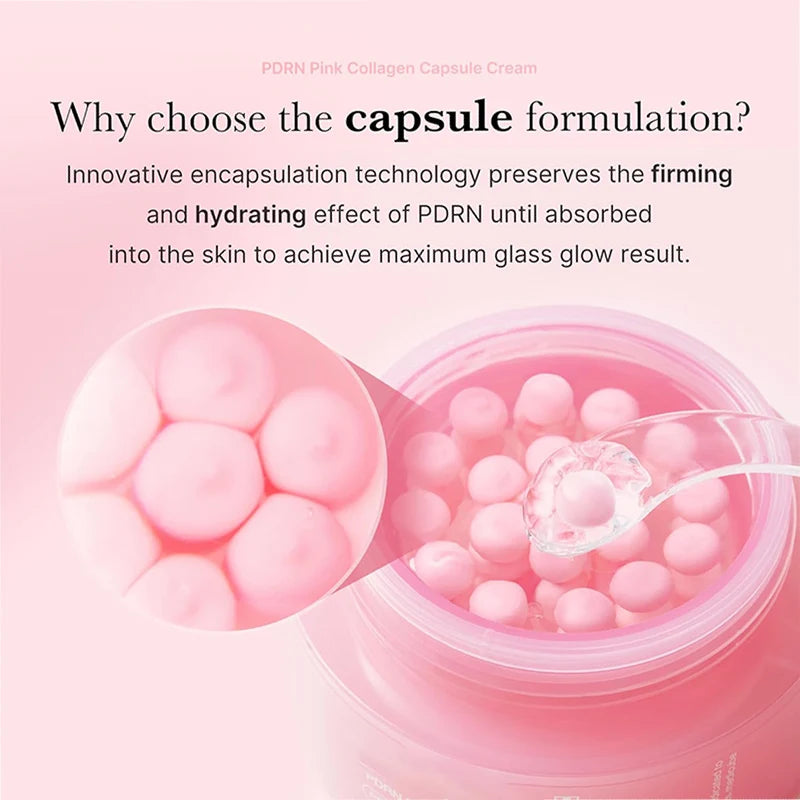 PDRN Collagen Capsule Cream Face Moisturizer Lightweight Cream With Niacinamide For Uneven Skin Tone Korean Skin Care
