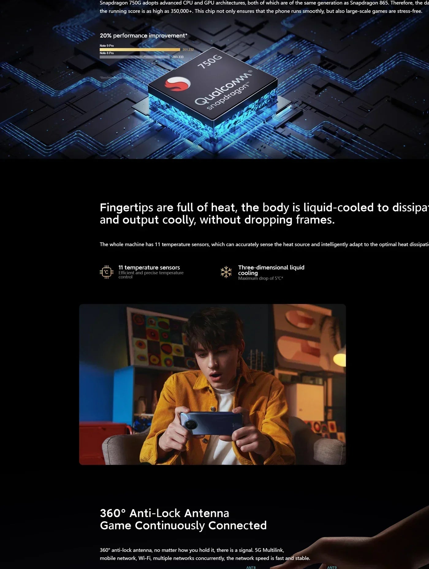 Xiaomi Global Firmware Redmi Note 9 Pro 5G Smartphone 108MP 4820mAh Qualcomm Snapdragon 750G 6.67-inch 33W used phone Tidesmit