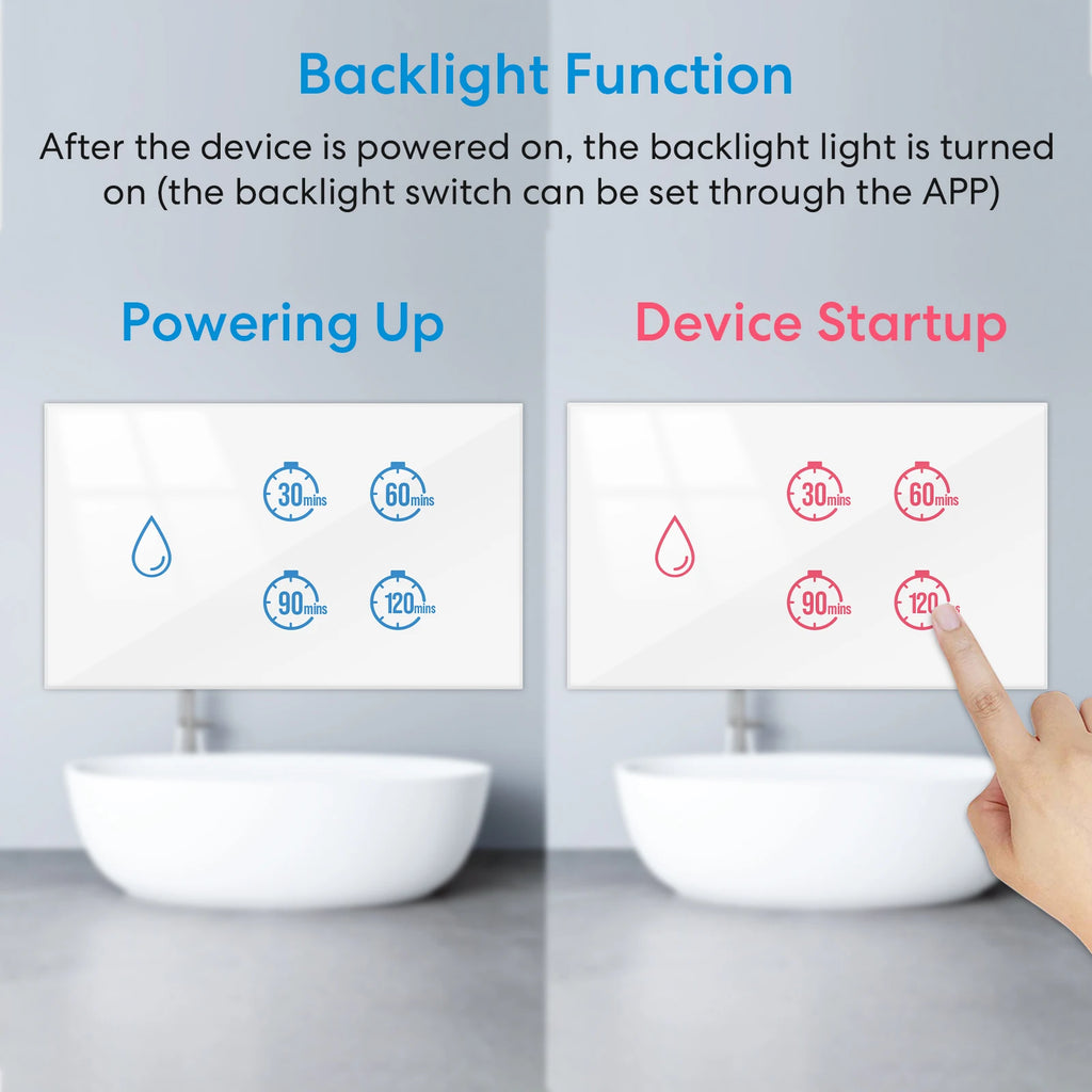 RiooCubee Tuya Smart Life 20A Boiler Water Heater Touch Panel Switch Countdown Remote Control Timer Google Assistant Alexa