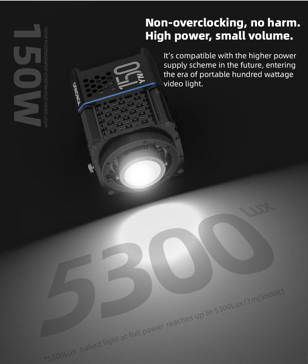 Portable 150W COB LED Video Light – Adjustable Color Temperature Kit Tidesmit
