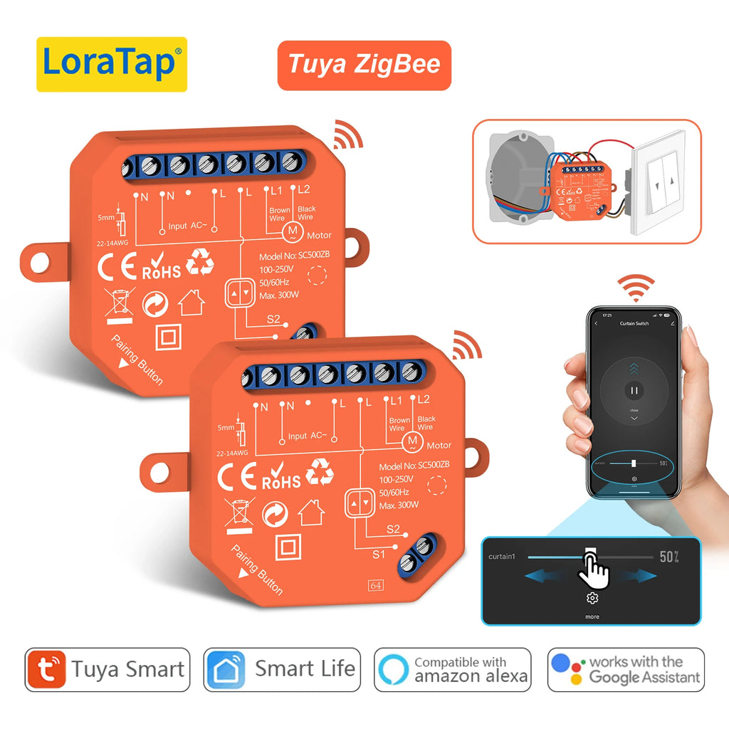 Zigbee Roller Shutter Switch Module - Precision Percentage Control Tidesmit