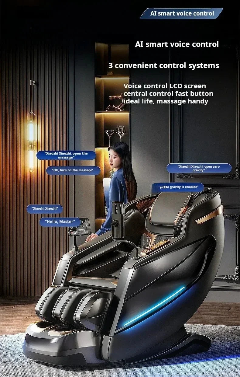 6D Zero Gravity Full Body Shiatsu Massage Chair - Blue Edition Massage Chairs Tidesmit