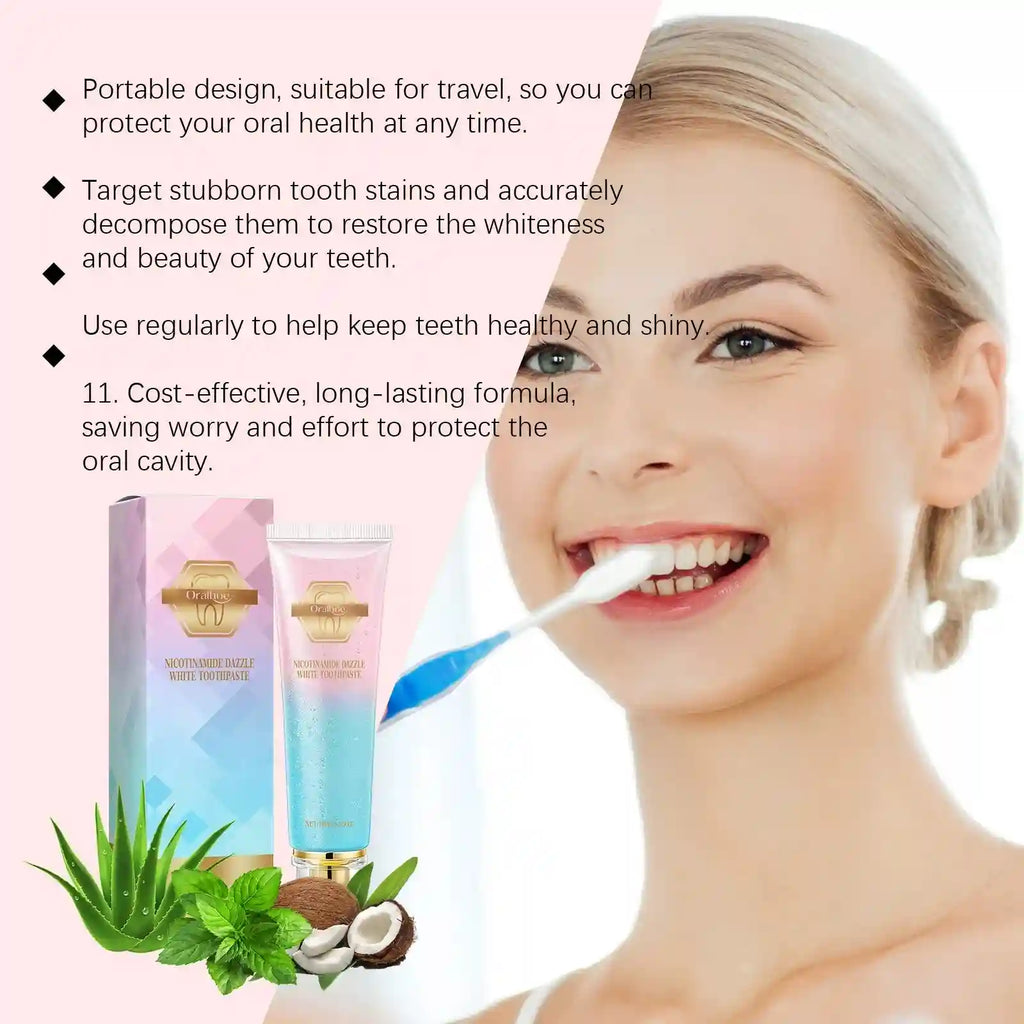 Tidesmit Nicotinamide teeth whitening toothpaste for plaque removal and fresh breath oral hygiene care 100g