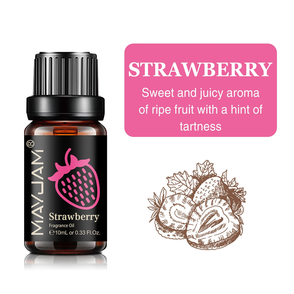 MAYJAM 10ML Fruit Fragrance Oil Strawberry Watermelon Mango Coconut Cherry For Humidifier Candle Soap Making Air Freshener