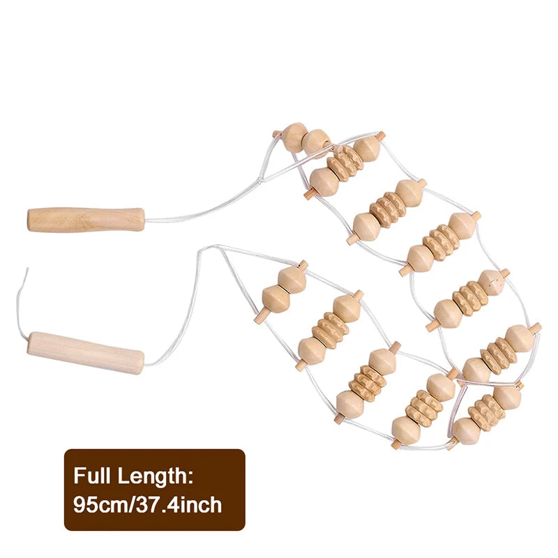 Back Massage Roller Rope: Deep Tissue Wood Therapy Tool for Pain Relief Back Massage Instrument 1pcs Tidesmit