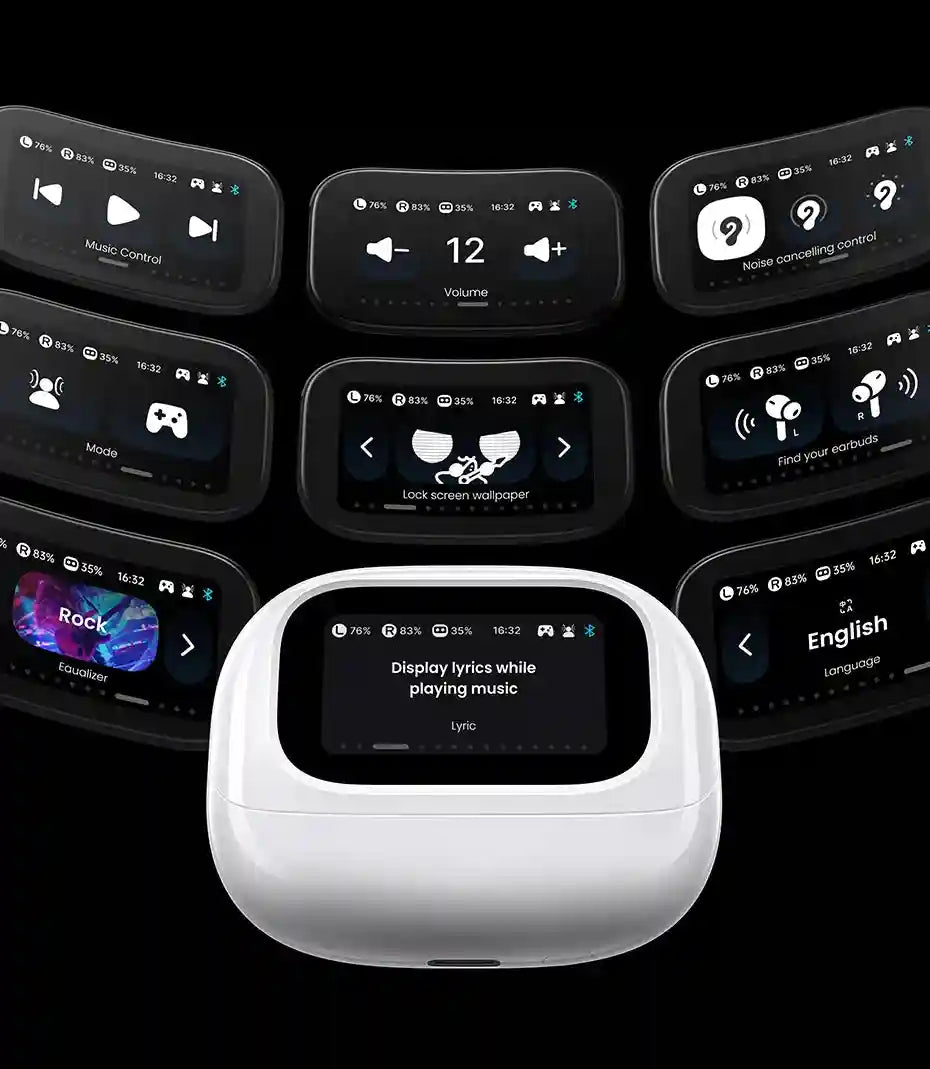 Wireless Headphones with ANC & LCD Screen - Tidesmit EchoBuds Series Tidesmit