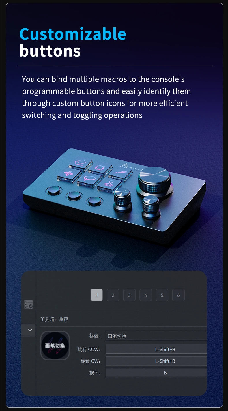 Ajazz AKP03E/153E Programmable Macro Keyboard  Mechanical Gaming Keyboard Custom Button Mini Keyboard For Multiple Scenario
