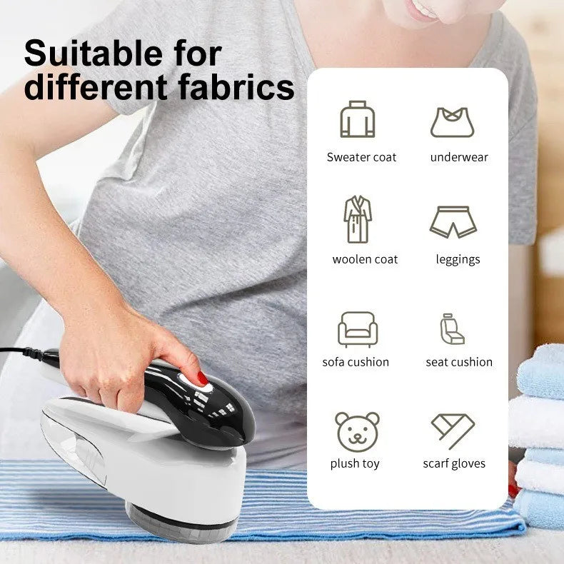 Tidesmit professional rechargeable lint remover showing portable electric fabric shaver blade and fuzz brush details