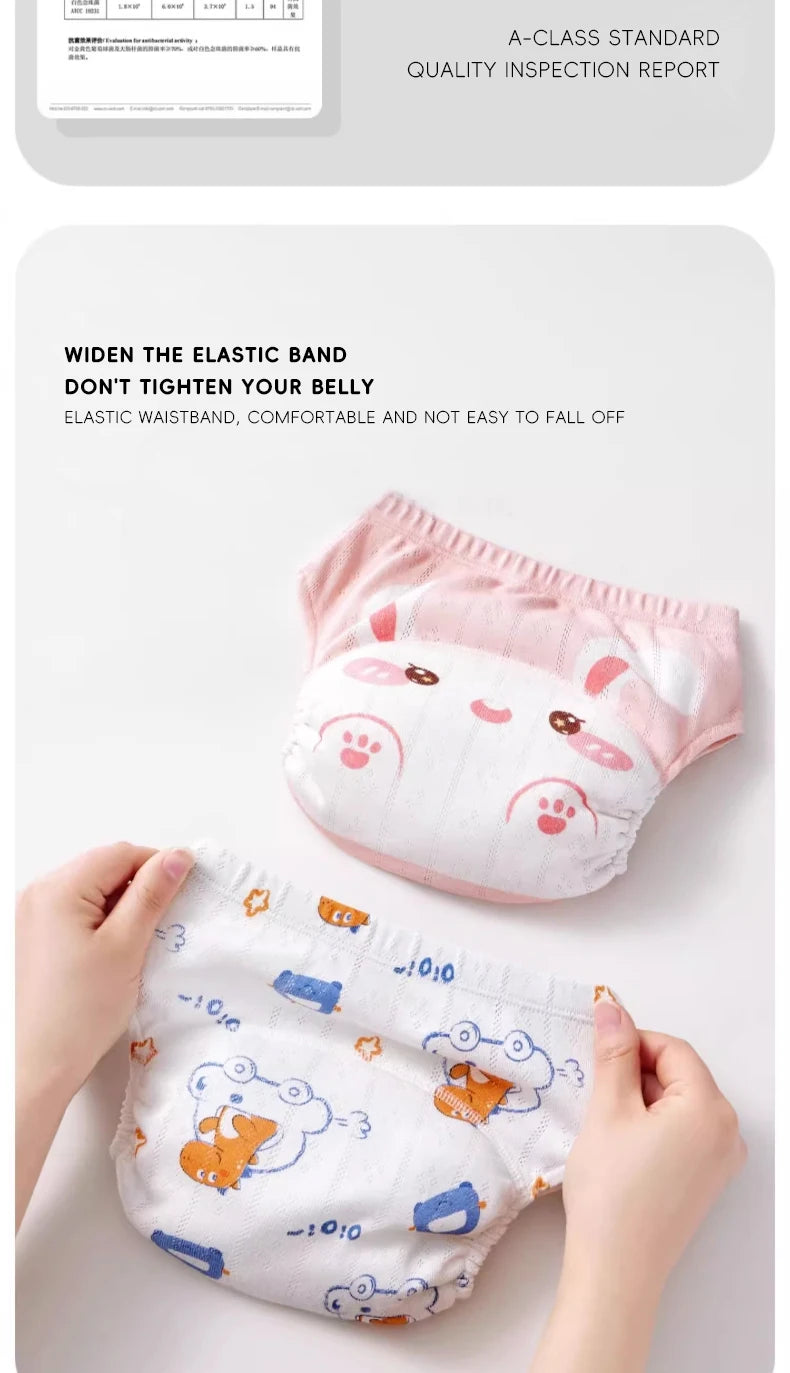2pcs Newborn Training Pants Cotton Thin Summer Baby Widen Shorts Washable Boy Girl Cloth Diapers Reusable Nappies Infant Panties