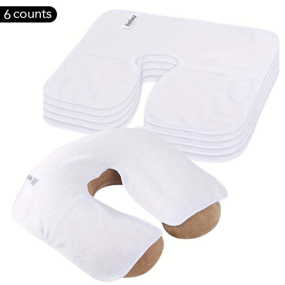 Microfiber Face Cradle Covers - 6pc Washable Soft SPA Head Pads Relaxation Treatment Tidesmit