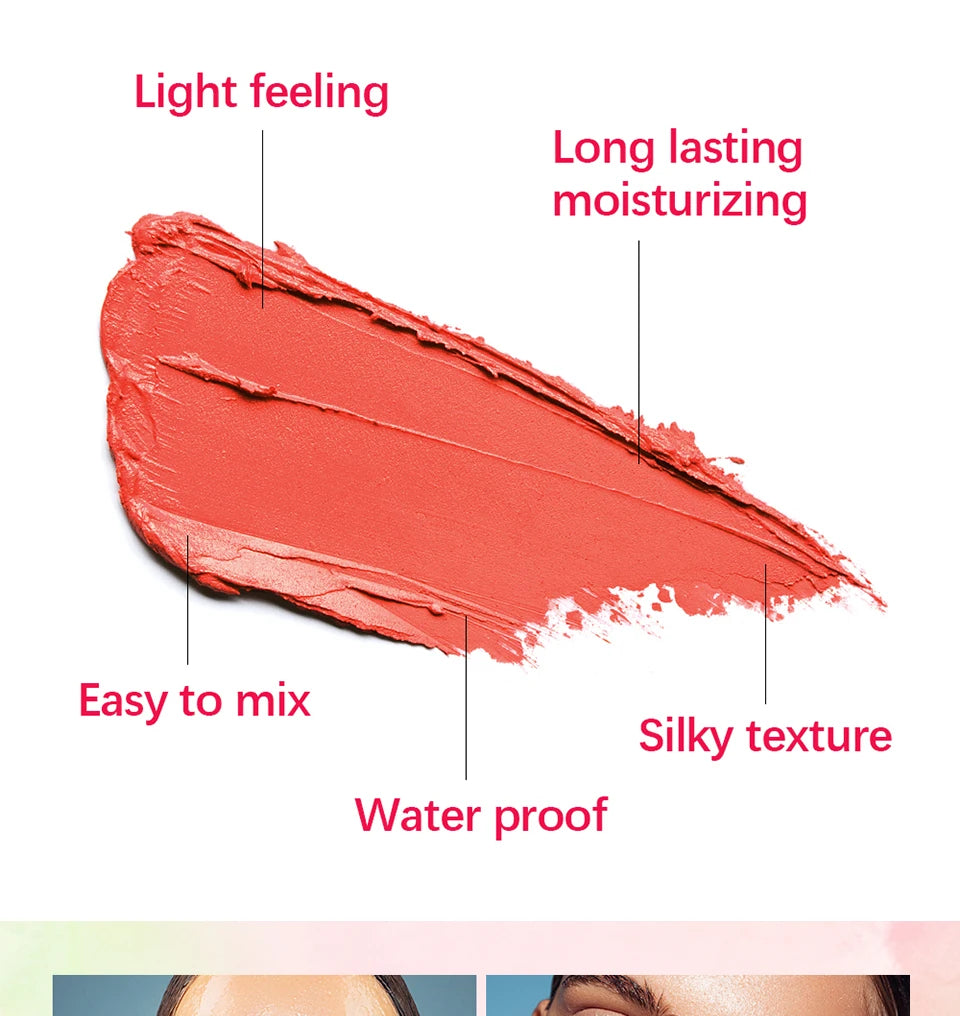 Tidesmit multi-functional blush stick shade swatch showing waterproof cream texture and high color rendering