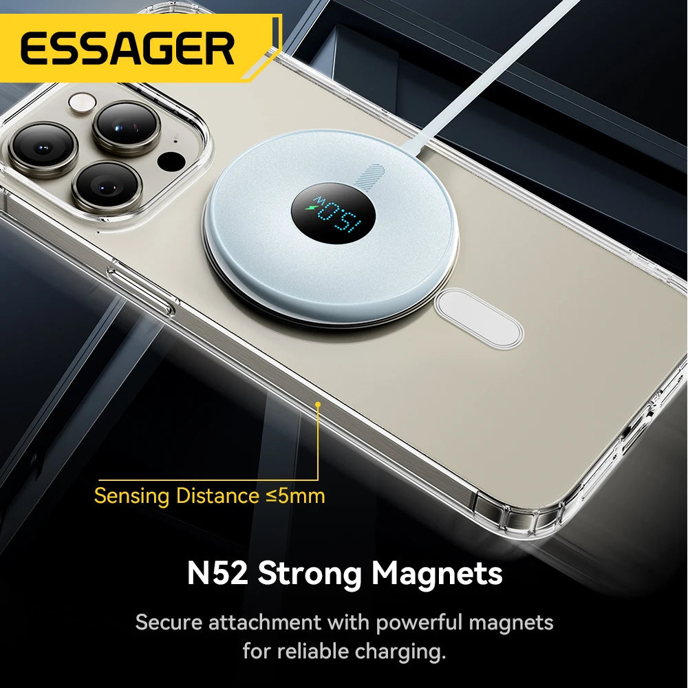 Magnetic 15W Wireless Charger with Digital Display for iPhone Tidesmit