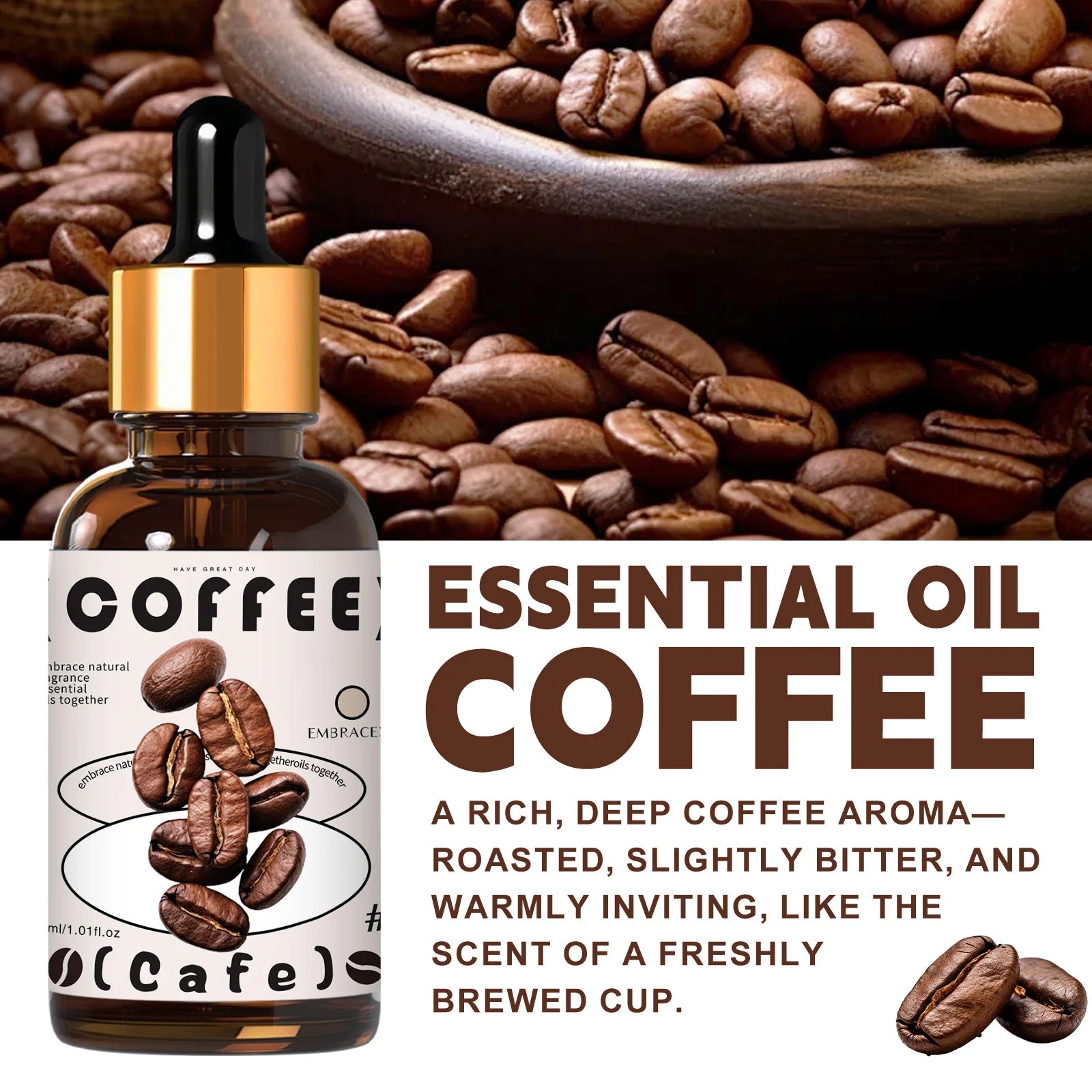 30ml Coffee Essential Oil Skincare Body Massage Oil Long Lasting Scent DIY Projects Scents Soap Perfect Gift to Friends