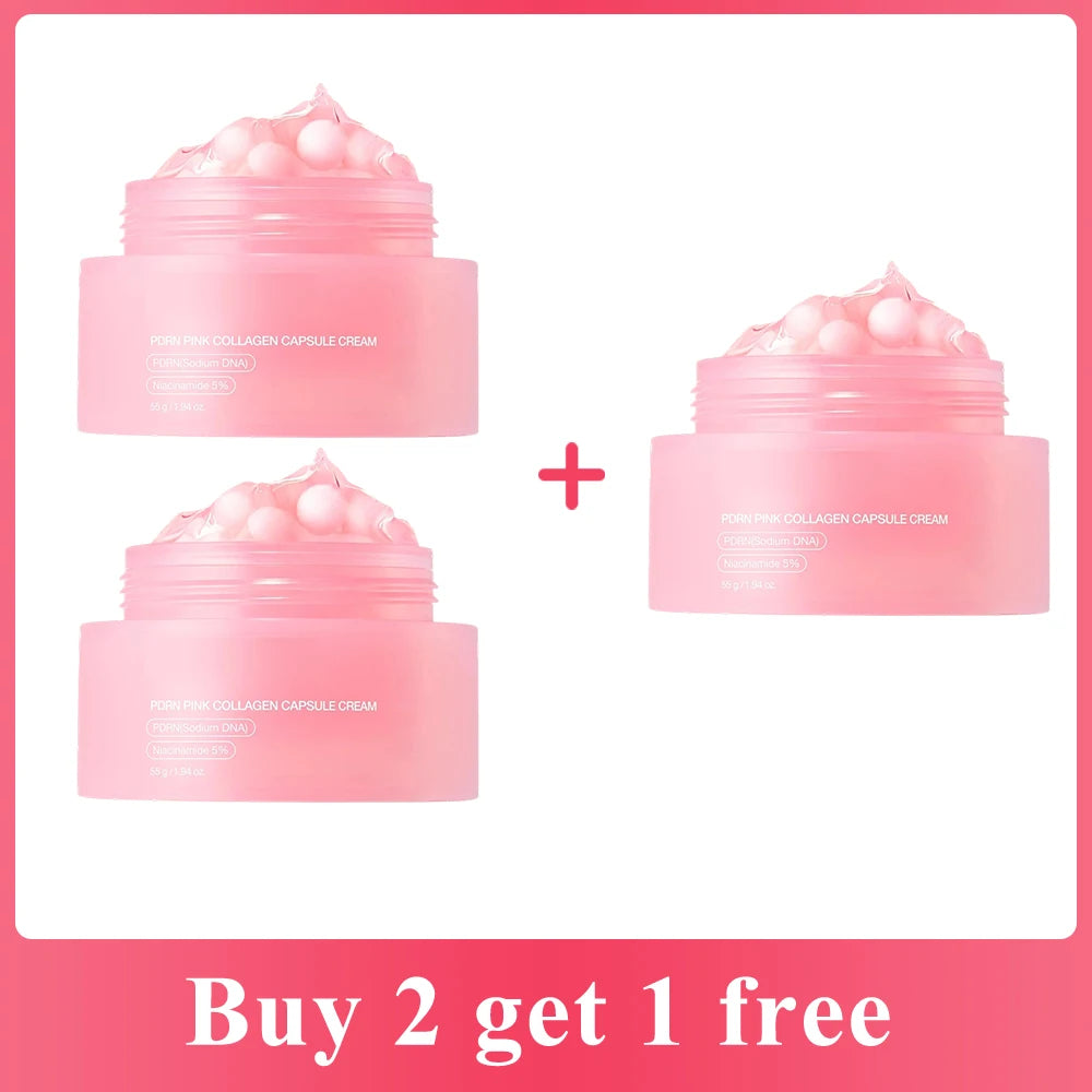 Nicotinamide Infiltrated Pink Collagen Capsule Cream A Facial Moisturizing Product Is Used for Anti-wrinkle And Moisturizing