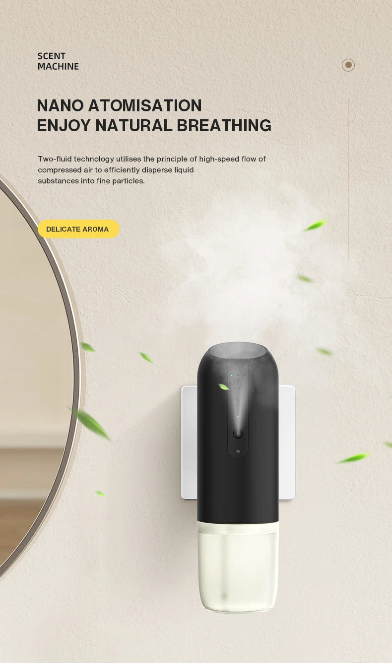 NAMSTE Wall Plug Aroma Diffuser Smart Bluetooth Control Fragrance Diffuser for Home Smell Air Freshener Automatic Spray Diffuser