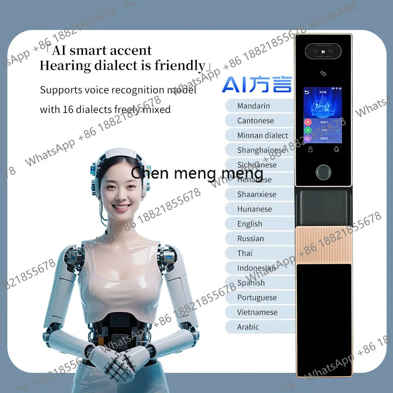 Cardoria Fully Automatic AI Dual Screen Camera Dual Electric Palm Vein Door Entry Intelligent Fingerprint Facial Lock Smart Lock