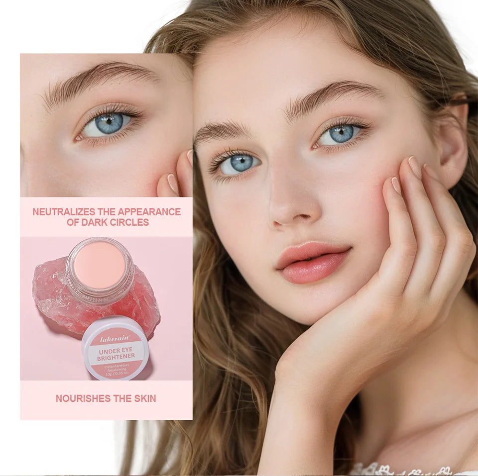 Tidesmit Lakerain hydrating under eye concealer cream in medium shade showing creamy texture and brightening effect