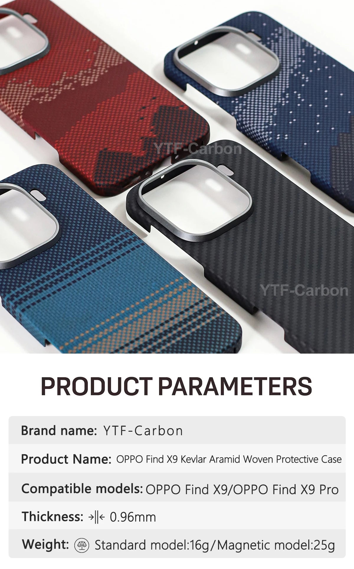 Oppo Find X9 Pro Carbon Fiber Case - Slim Magnetic Protection Tidesmit
