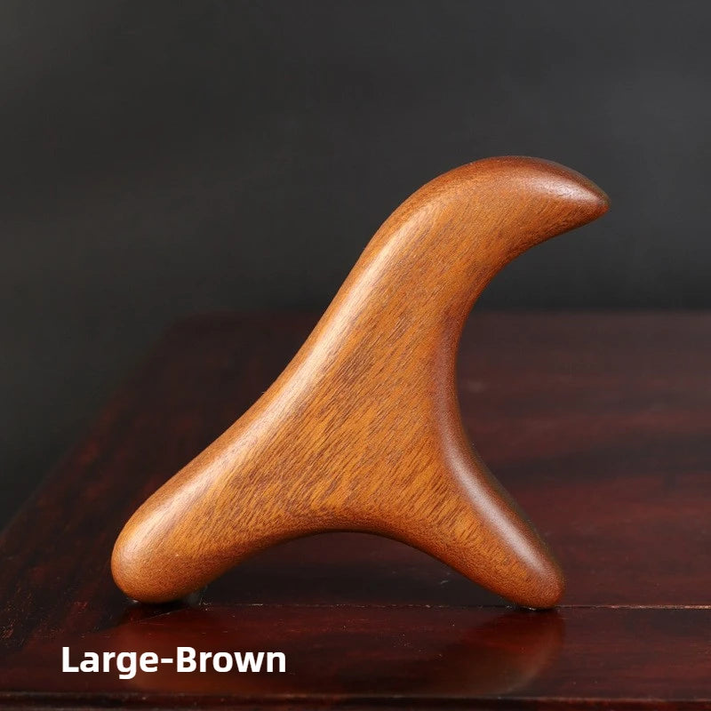 Sandalwood Gua Sha Tool for Back and Neck Muscle Relief by Tidesmit Back Massage Instrument Large-Brown Tidesmit