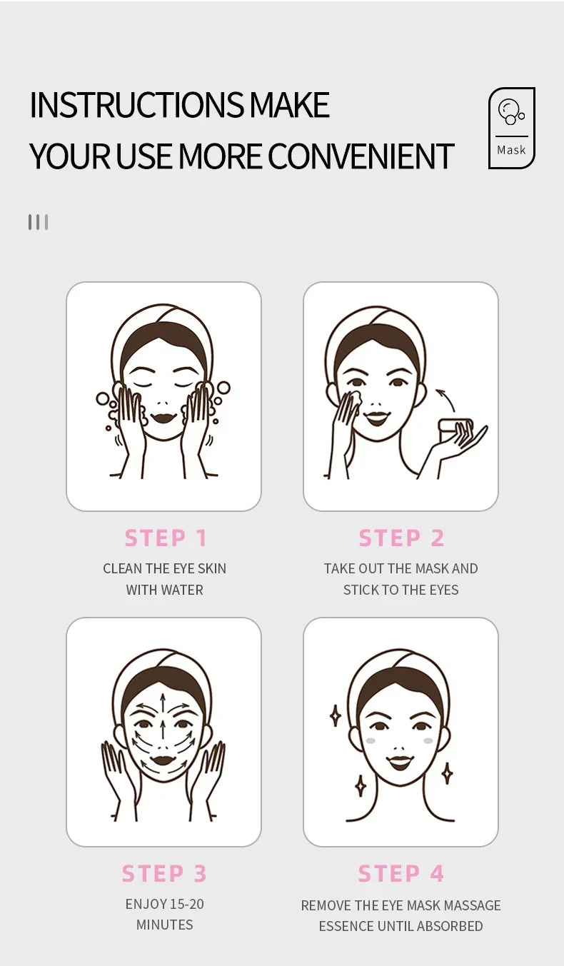 Collagen Eye Mask Anti-Wrinkle Eye Patches Fade Fine Line Remove Dark Circle Bag Anti-Puffiness Moisturizing Brighten Skin Care