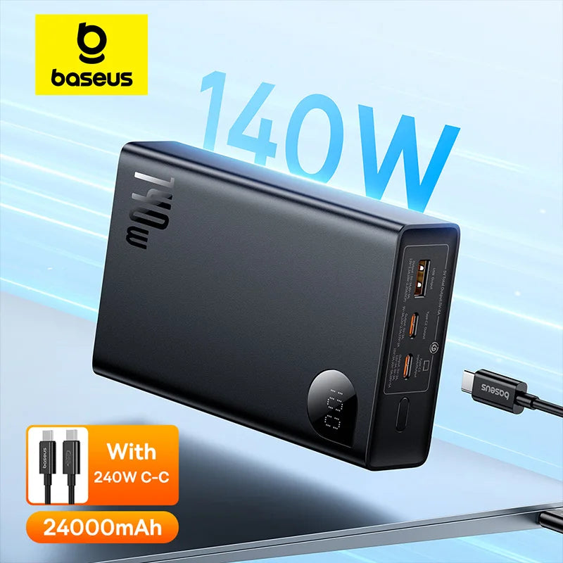 Tidesmit 140W Fast Charging Power Bank - 24000mAh High Capacity Battery Tidesmit