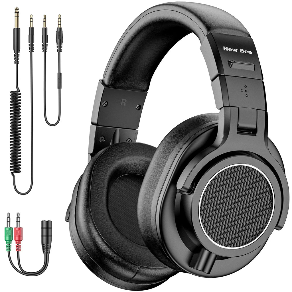 Tidesmit Wired Studio Headphones Over Ear Monitor With Mic Black Tidesmit