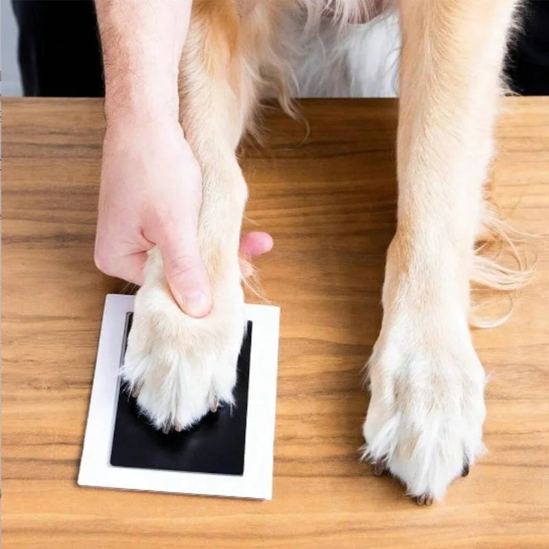 Non-toxic inkless ink pad kit for clean, safe dog paw print souvenirs. Perfect for mess-free pet memory keepsakes.