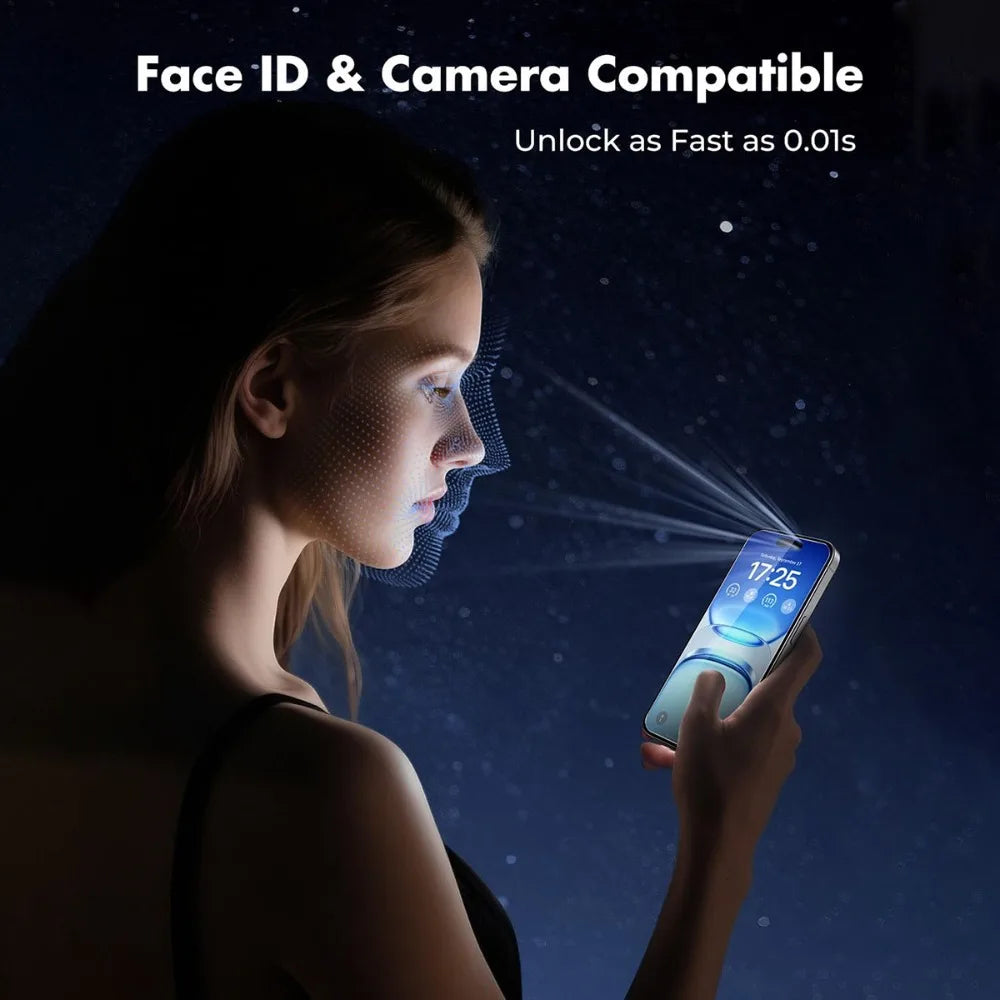 6-in-1 High Clear Screen Protector for iPhone 17 16 15 14 Pro Max 17 Air Camera Lens Glass for iPhone 13 12 11 Pro 16 15 14 Plus AE Tidesmit