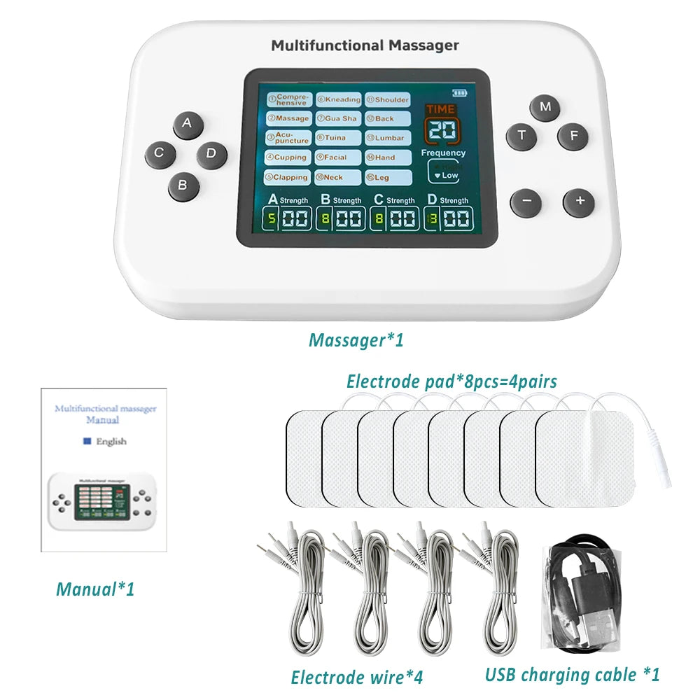 TENS EMS Muscle Stimulator with 30 Intensity Levels and 8 Pads Relaxation Treatment no box Tidesmit
