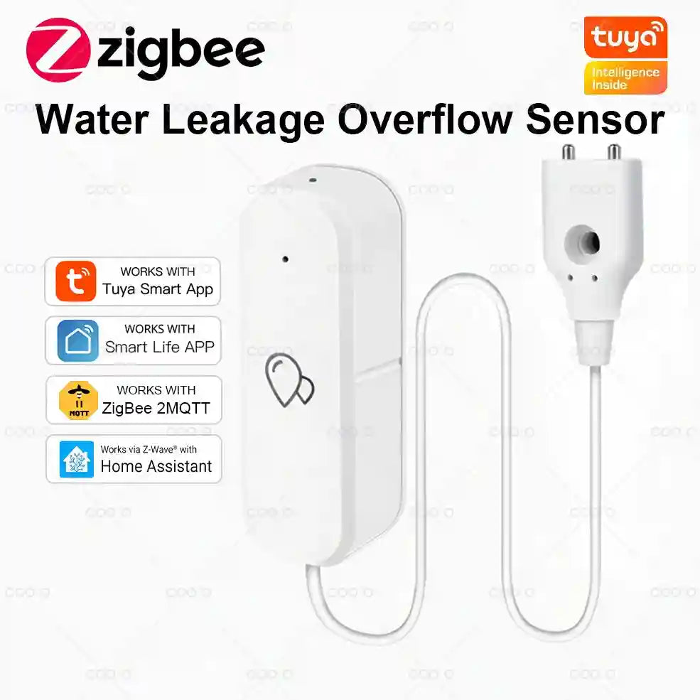 ZigBee Water Leak Sensor: Smart Flood Alarm Detector for Home Safety Default Title Tidesmit
