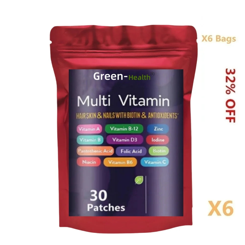 Tidesmit Multivitamin Patches: Energy & Immune boosting supplement with Biotin, Zinc, and essential antioxidants.