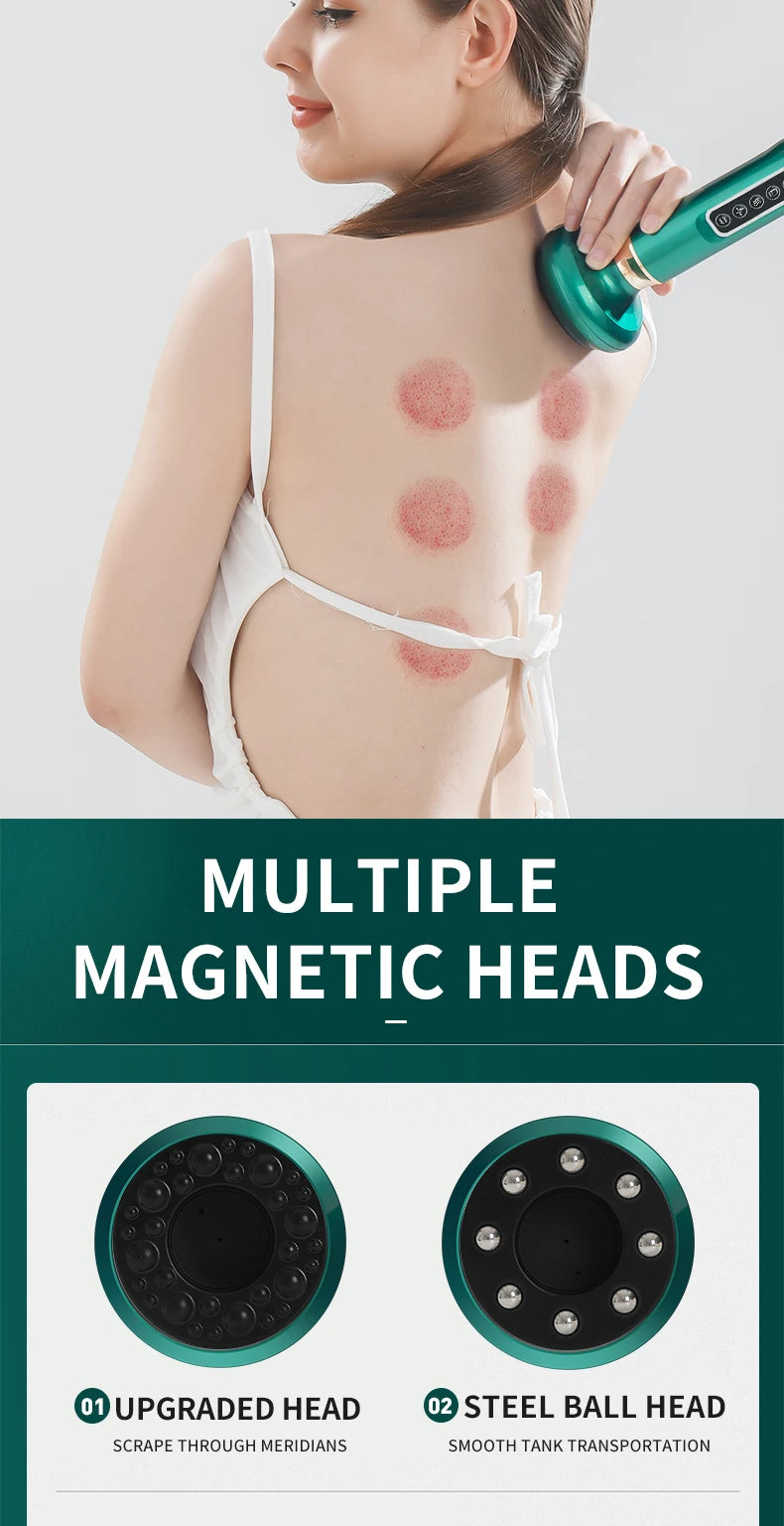 Electric Gua Sha Massager with Vacuum Suction and Infrared Heat Relaxation Treatment Tidesmit