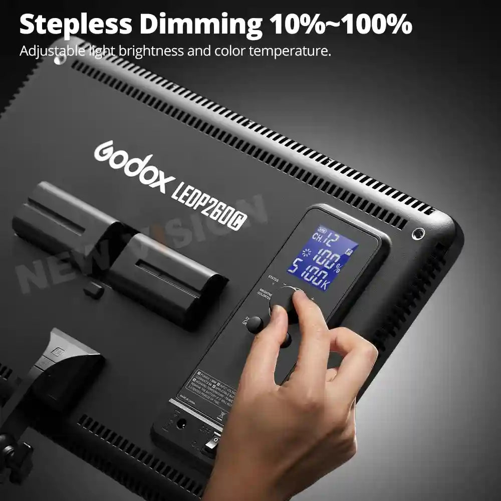 Godox LEDP260C LED Video Light Panel | Adjustable Color Temperature 3300-5600K Tidesmit