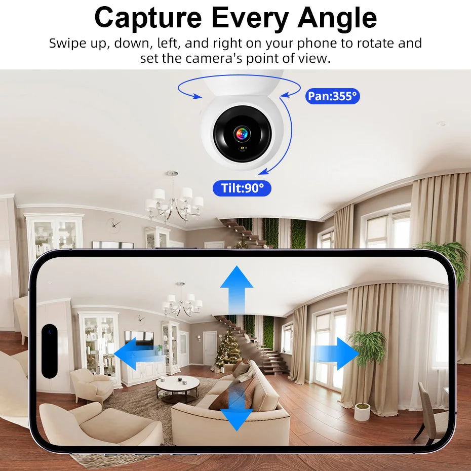 Fuers 5MP WiFi Camera Works With Tuya Smart Home Indoor Wireless IP Surveillance Camera AI Detect Security Baby Monitor