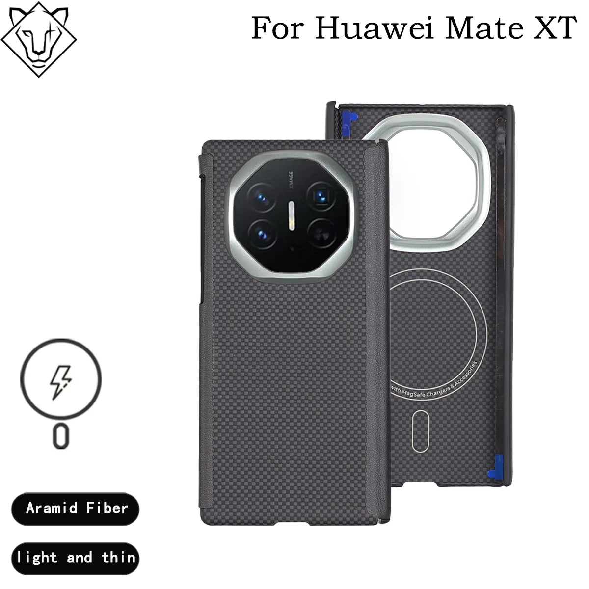 Aramid Fiber Case for Huawei Mate XT Ultimate - Ultra-Slim Protection Black plain M Huawei Mate XT Ultimate Tidesmit