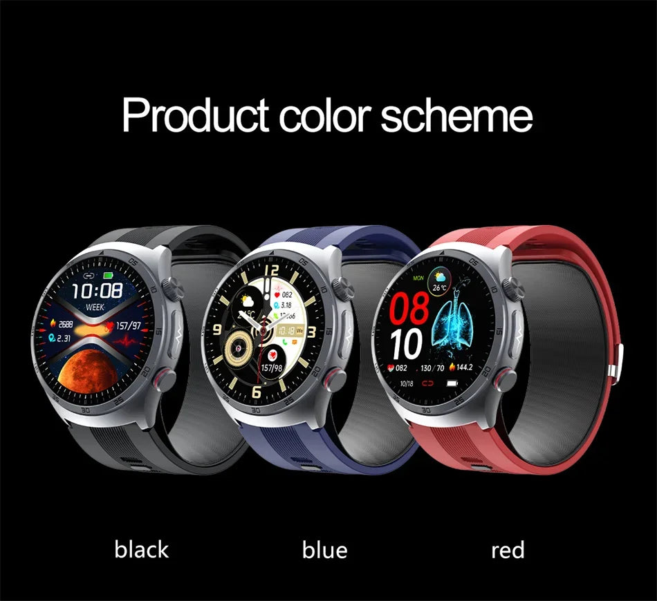New AI Diagosis ECG Health Smart Watch Men Blood Pressure Lipid Uric Acid NFC Air Pump Airbag Health Smartwatches For men Women