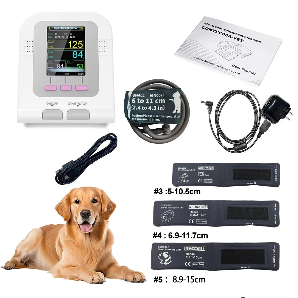 CONTEC08A Vet Use Electronic Sphygmomanometer Digital Blood Pressure Veterinary Vet Use Monitor Pets Dog Cat Horse Etc