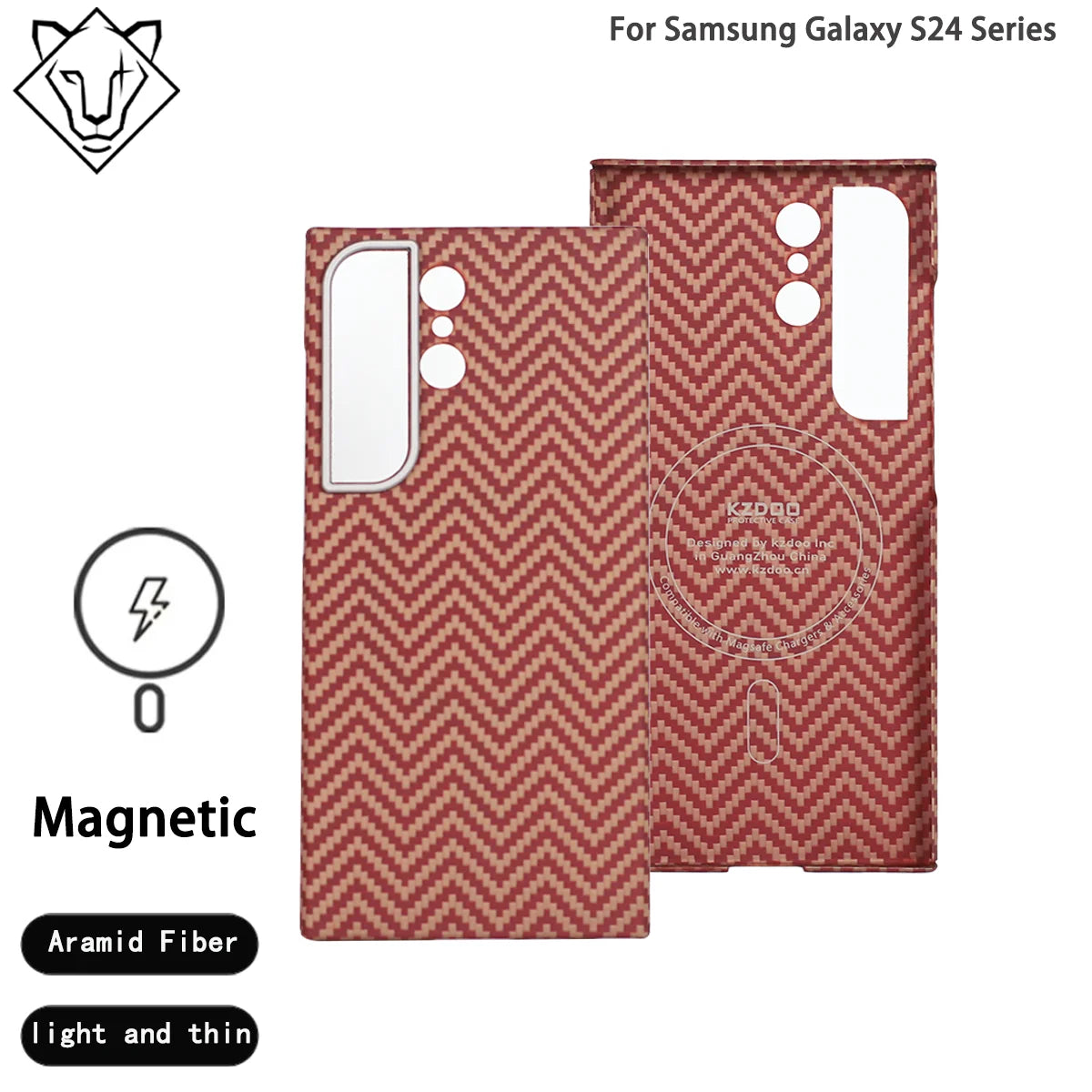 Samsung Galaxy S24 Ultra Aramid Fiber Case: Slim Military-Grade Protection Orange Tidesmit