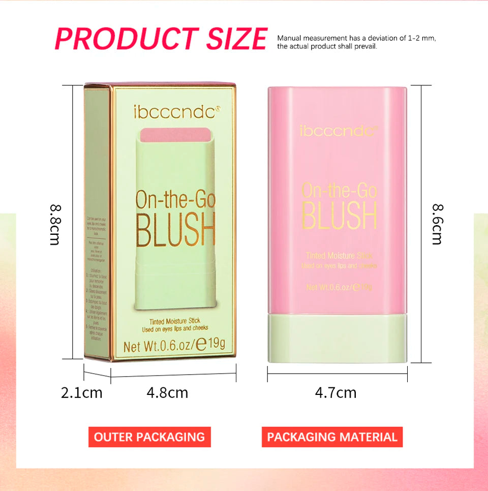 Tidesmit moisturizing orange blush cream stick texture close-up showing long-lasting waterproof face makeup formula