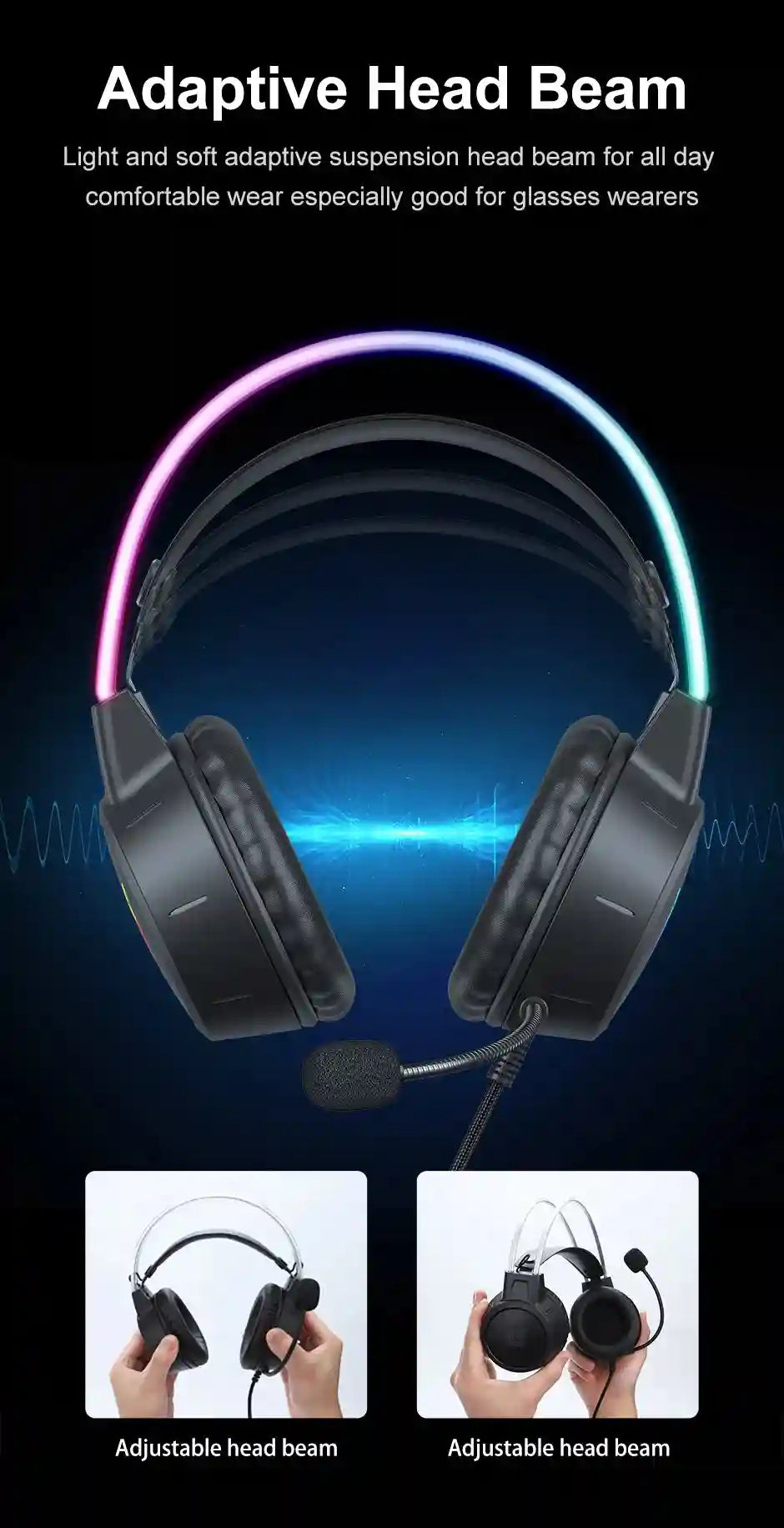 Gaming Headset with Mic - Wired Over-Ear Headphones for PC & Console Tidesmit