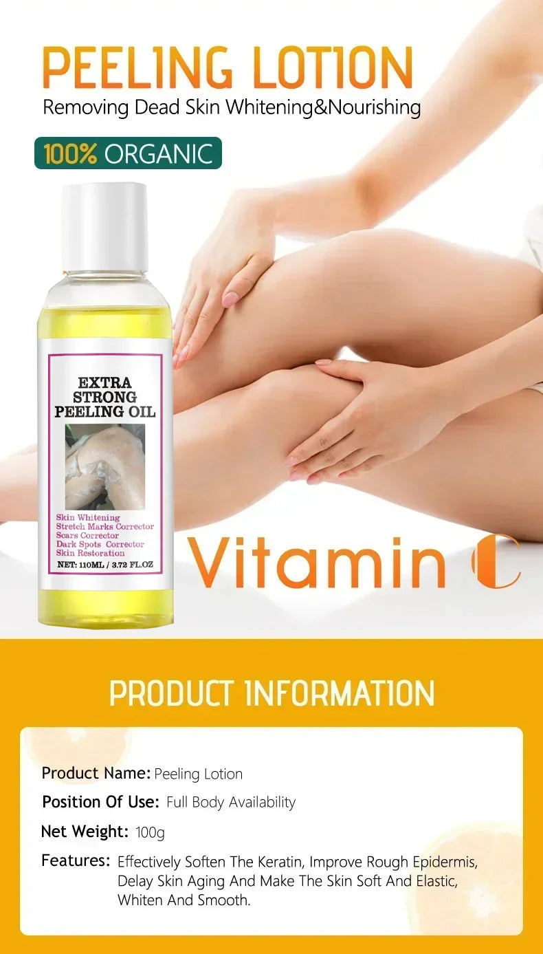 Yellow Peeling Oil for Dark Skin - Salon-Quality 100ml Exfoliating Treatment Scrubs Treatments Tidesmit
