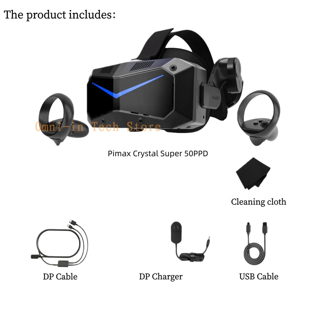 Pimax Crystal Super PCVR Headset: 57PPD High-Resolution VR Optics 50PPD Tidesmit