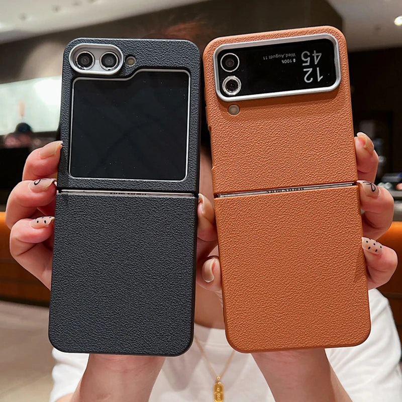 Samsung Galaxy Z Flip 7 Leather Case | Military-Grade Shockproof Cover Tidesmit