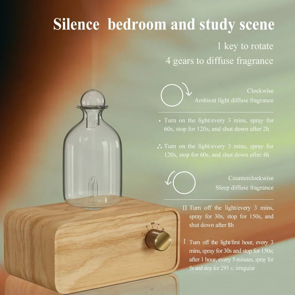 Wood Grain Aroma Diffuser Air Freshener Waterless Essential Oil Diffusers Mini Usb Nebulizer Diffuser  for Home Office Room