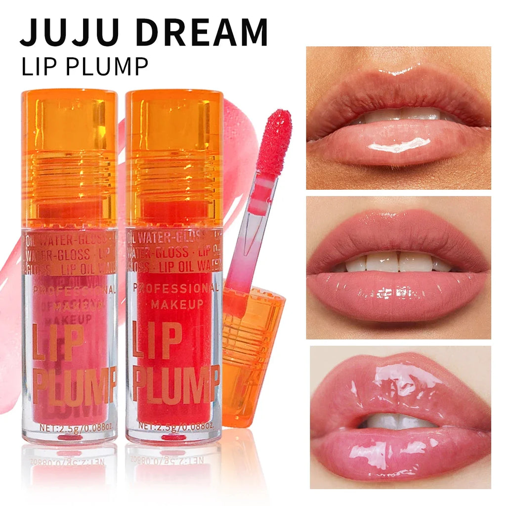 3-piece pink hydrating lip oil set for plumping, moisturizing, and high-shine, long-lasting glossy lip makeup finish.