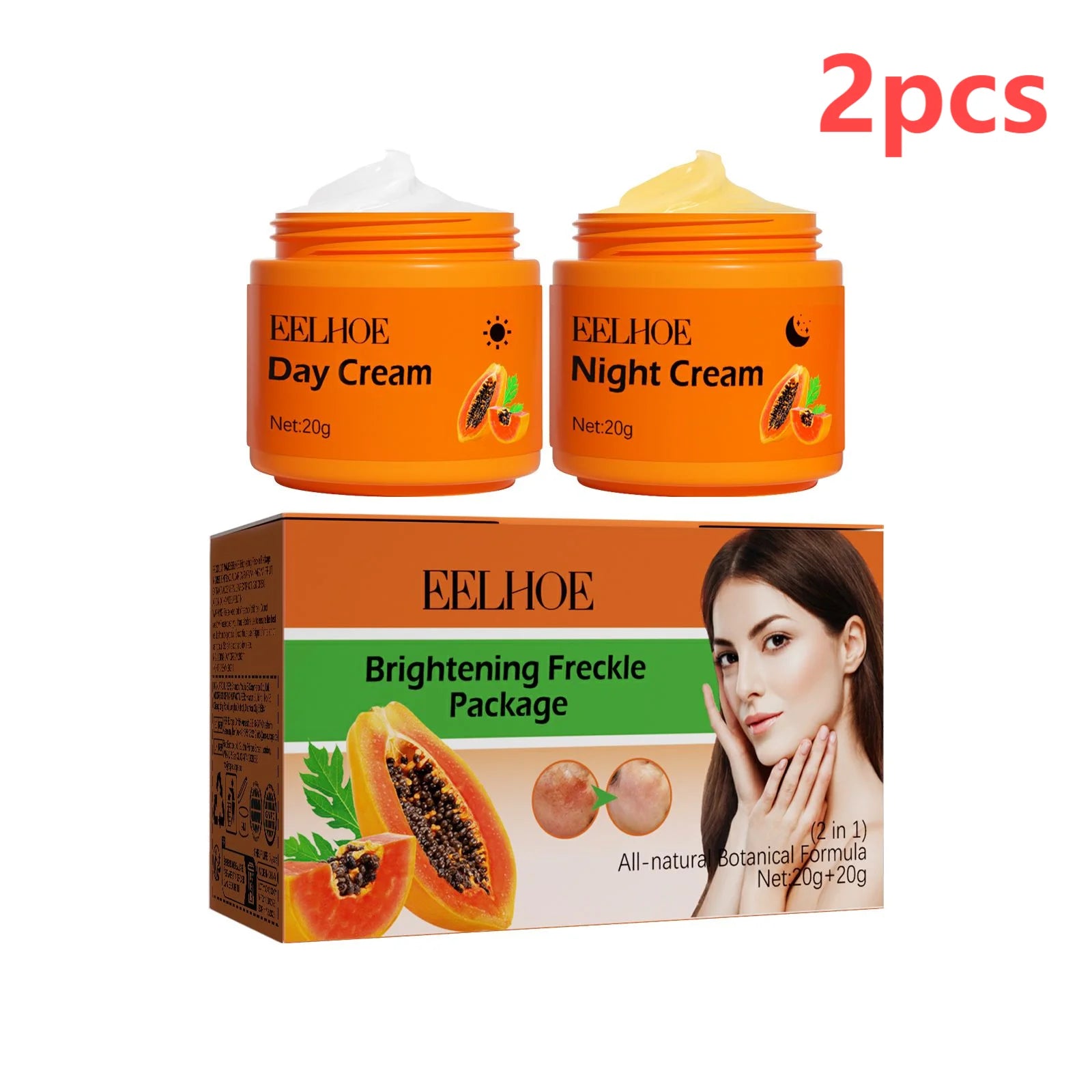 Tidesmit EELHOE papaya whitening freckle cream texture close-up for dark spot correction and skin brightening