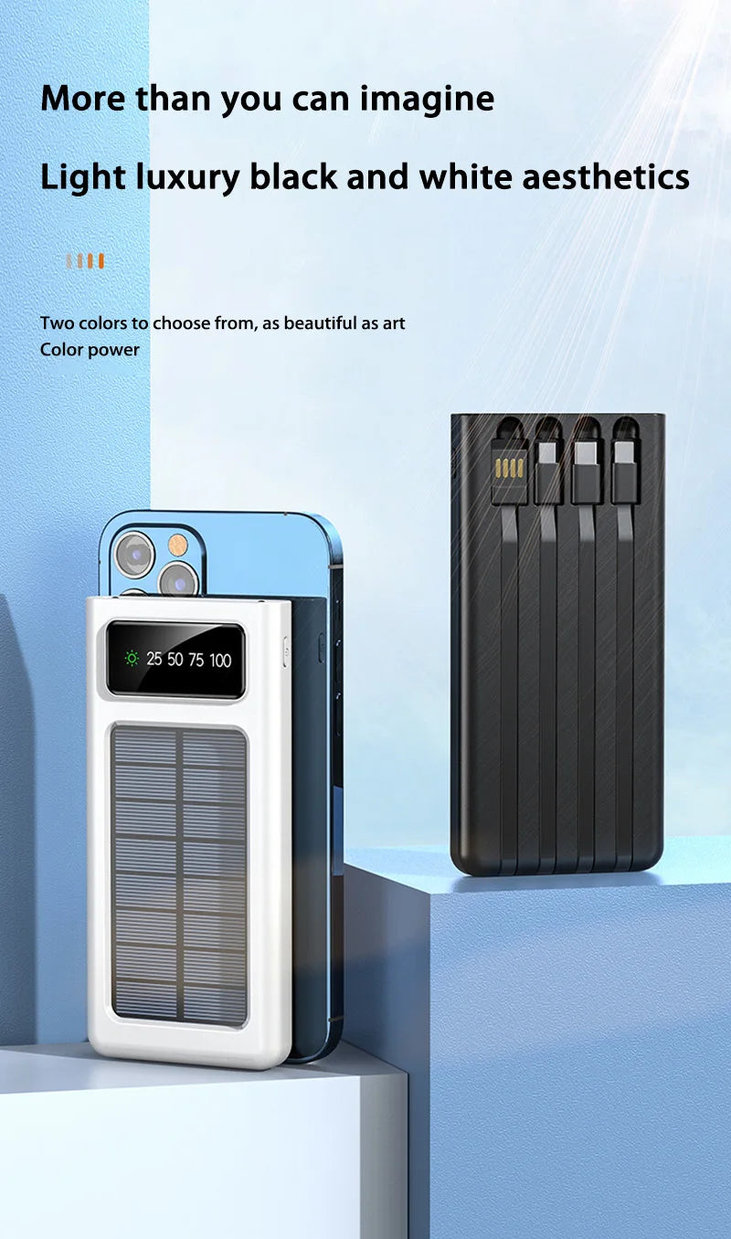 200000mAh Solar Power Bank 120W Fast Charging Portable Charger Tidesmit